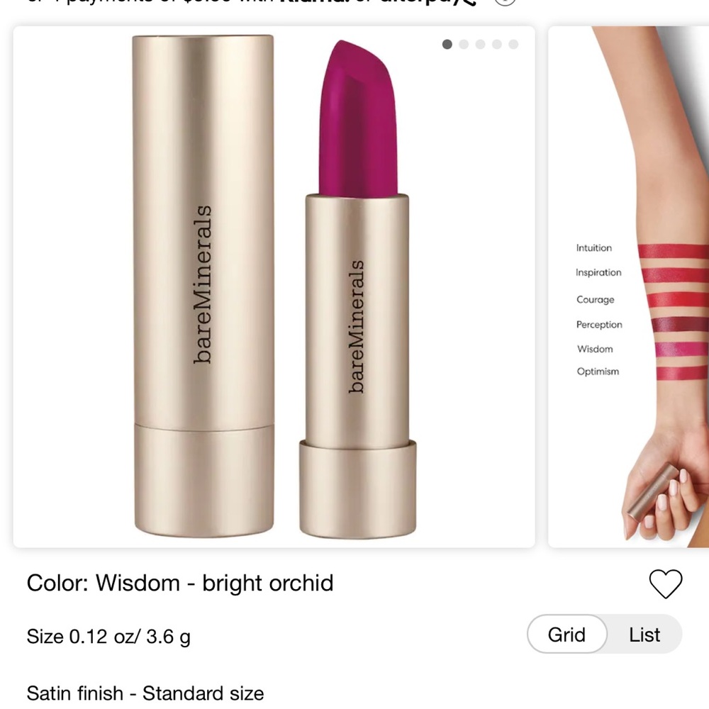 NWT bareMinerals lipstick